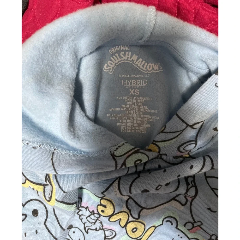 Kids Squishmallows Oversized‎ Hooded Pullover Sweatshirt Blue XS Fleece Hoodie